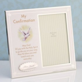 Juliana Silver Plated Confirmation Frame 4" x 6" & Engraving Plate